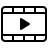 A film cinema camera icon with play symbol